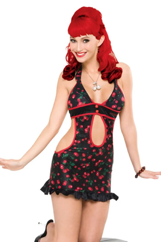 Cherry Print Halter Chemise