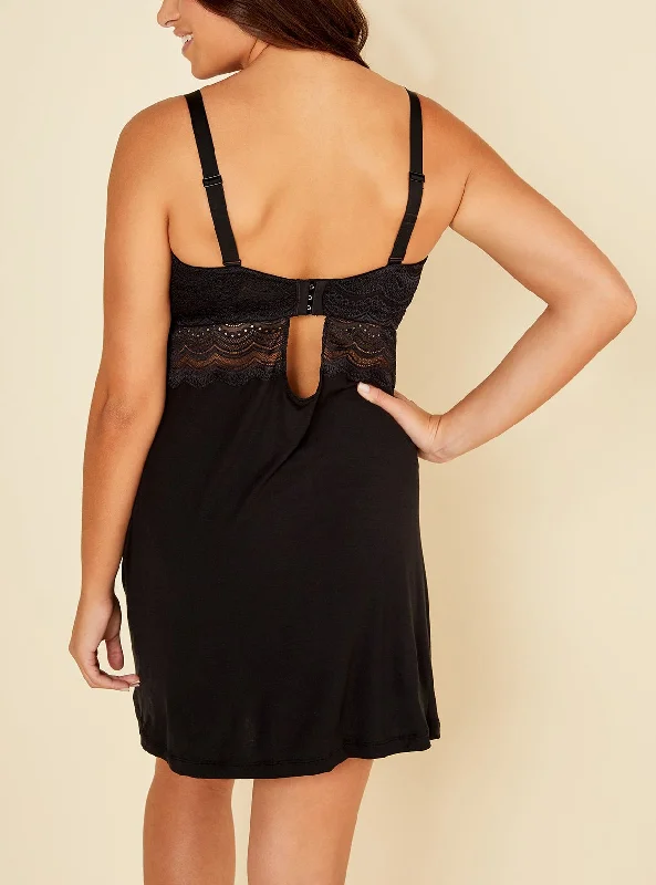 CURVY Ceylon Modal Chemise in Black