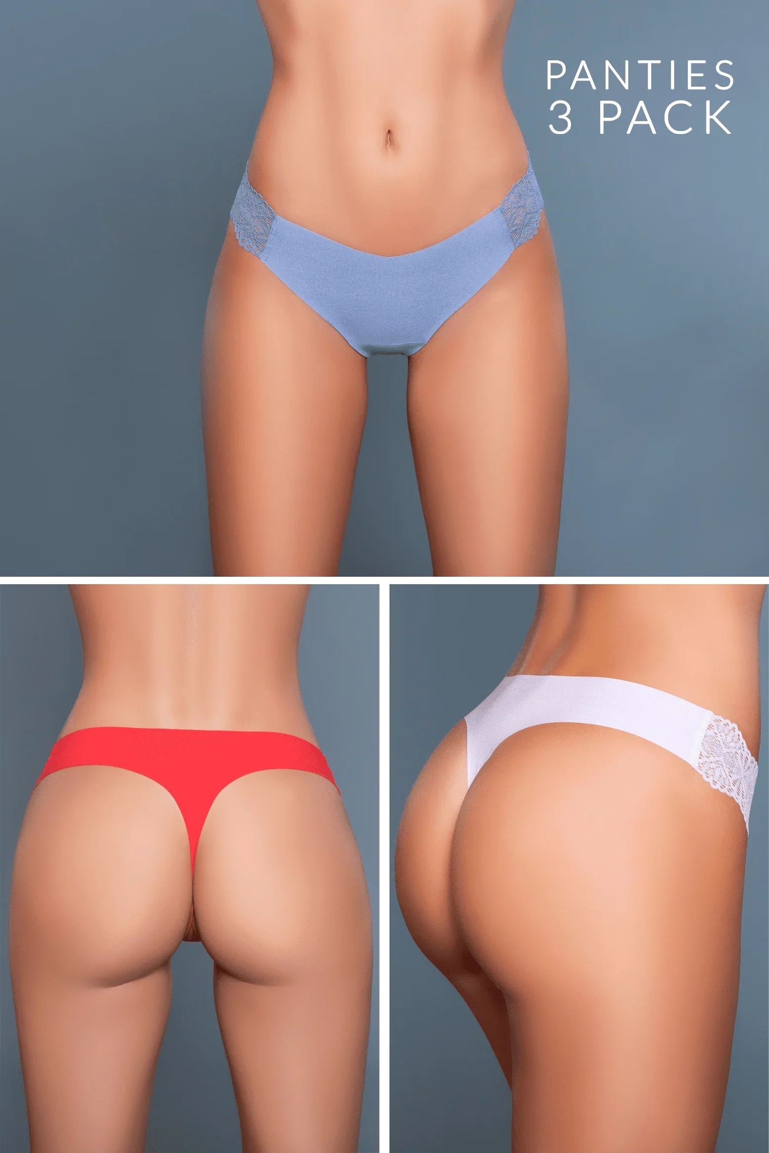 Dahlia Jersey Knit Thong 3 Pack Panties