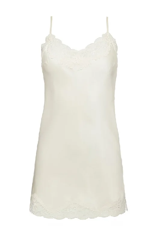 Floral Lace Tunic Chemise in Dove