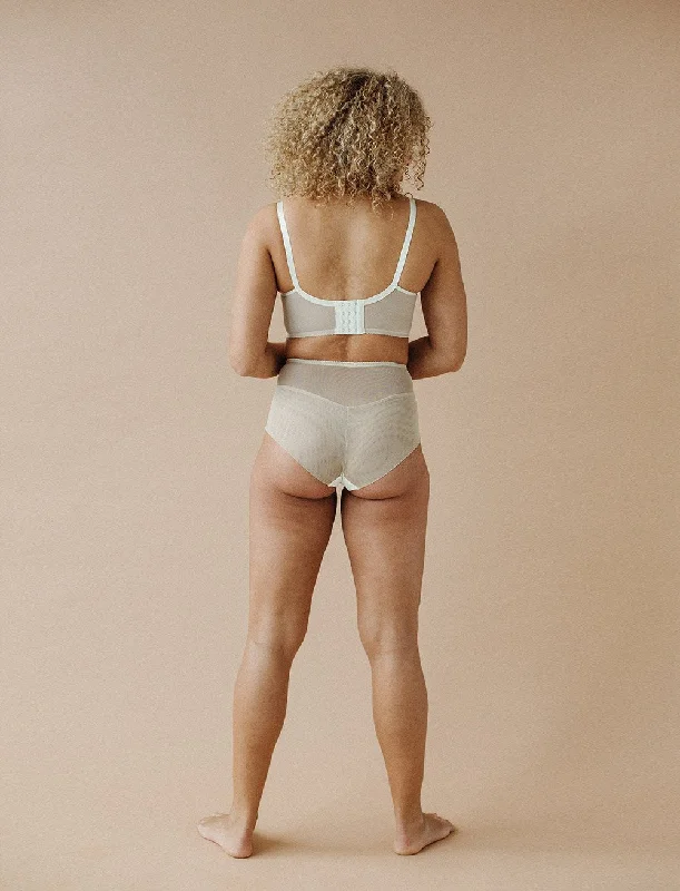 Fortnight: Luna Mesh High-Waisted Brief - Champagne