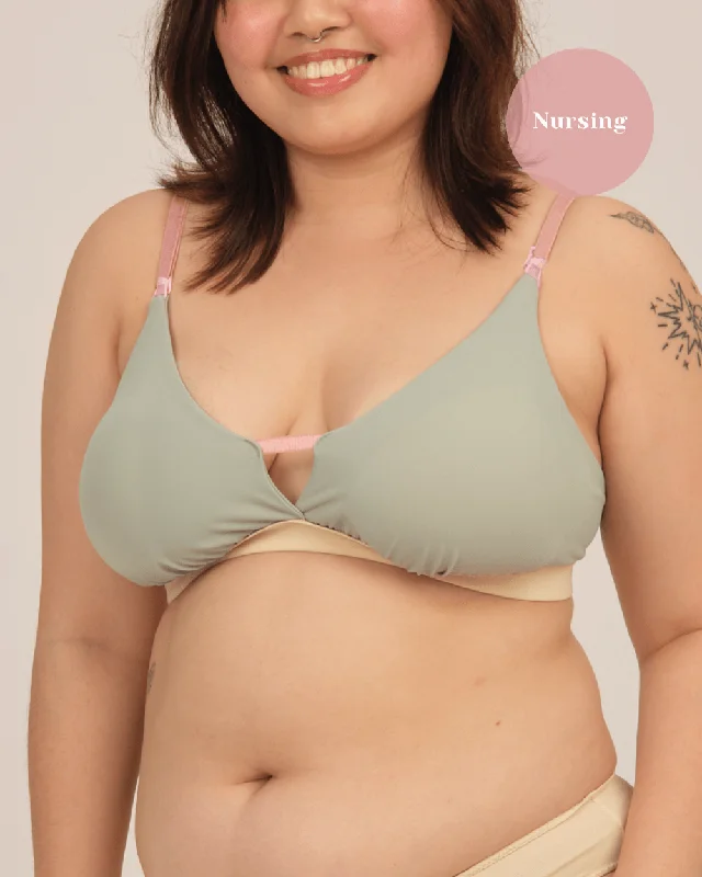 nursing - elevated basics everyday padded bralette in mermaid