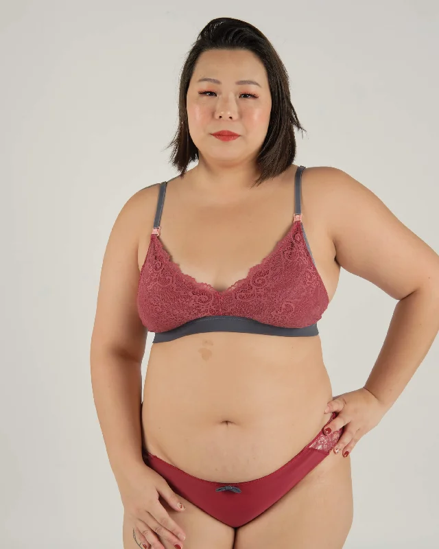 nursing - stay fresh padded bralette in berry