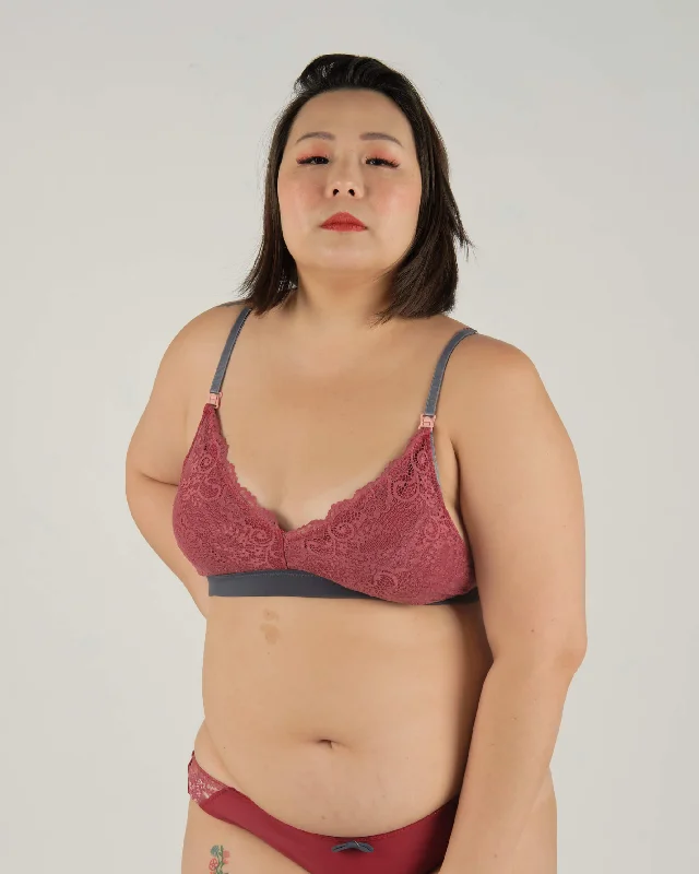 nursing - stay fresh padded bralette in berry