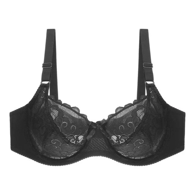 Plus Size Bras For Women Flower-Dotted Unlined