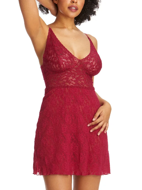 Retro Plunge Chemise - Cranberry