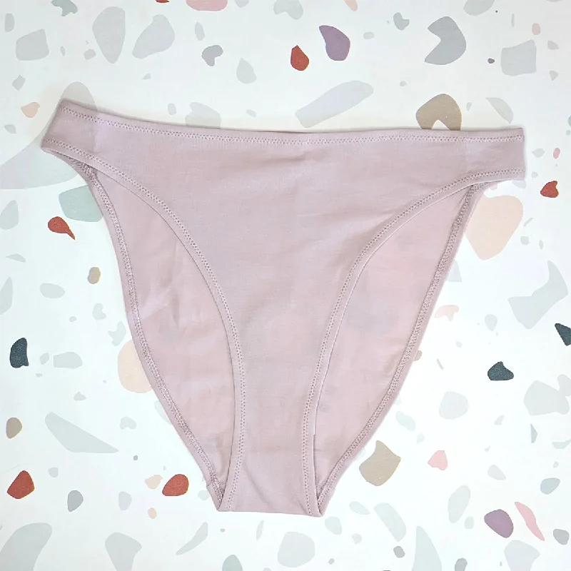 Skin: Galen Organic Cotton High Leg Brief - Pink Clay