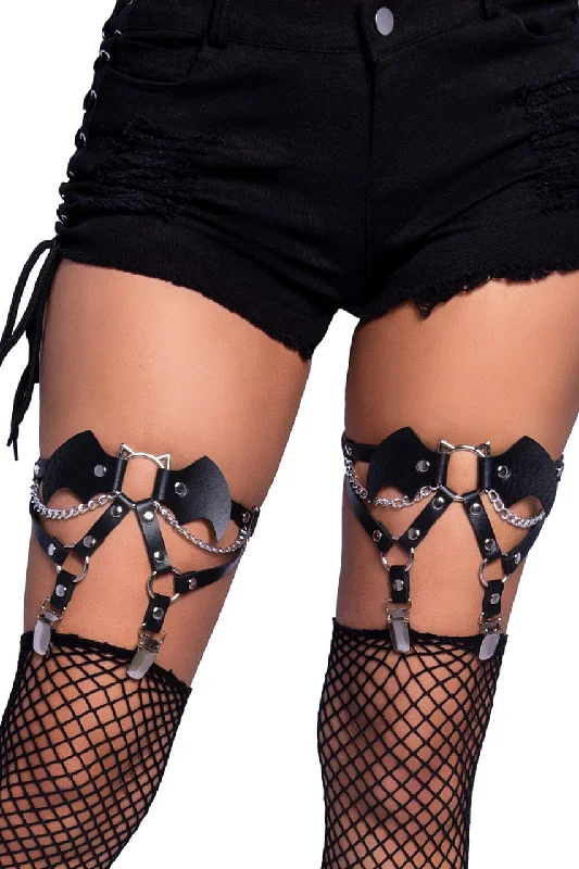 Studded Bat Leg Garters