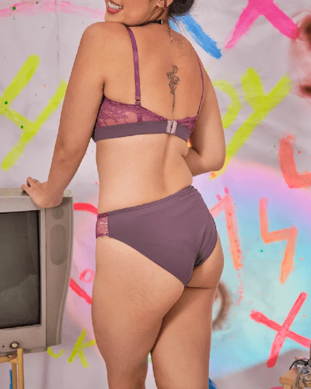 sugarplum lace purple panelled panty