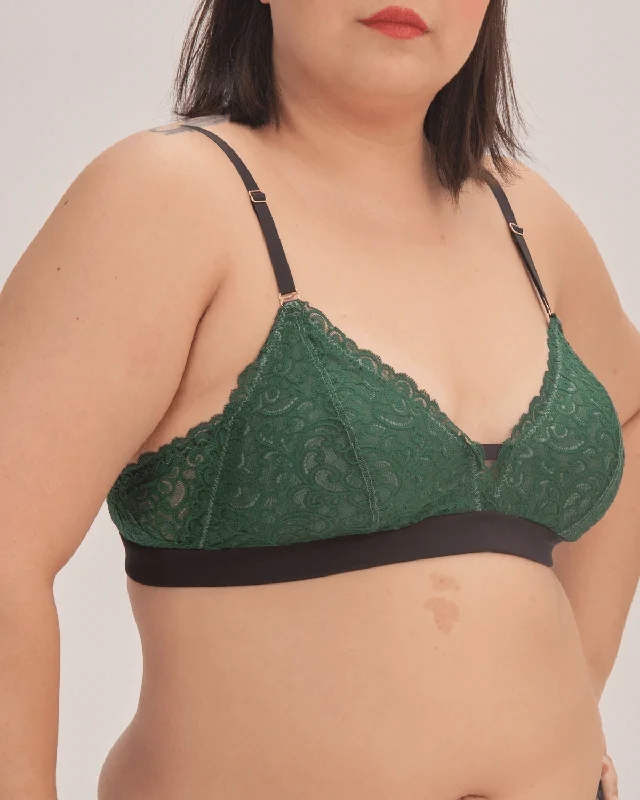 sweet kisses padded bralette in envy