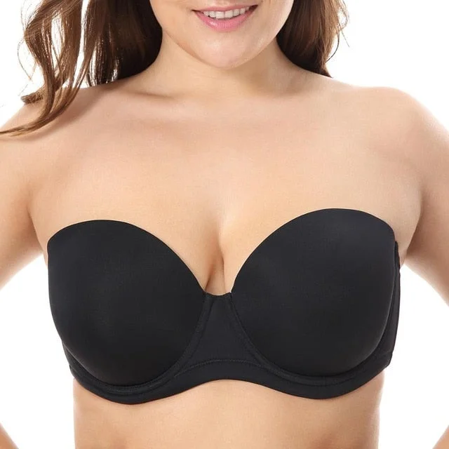 Women's Underwire Contour Multiway Strapless Plus Size Bra