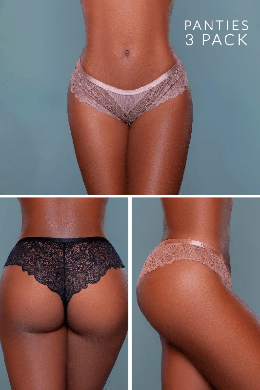 Wren Lace Cheeky 3 Pack Panties