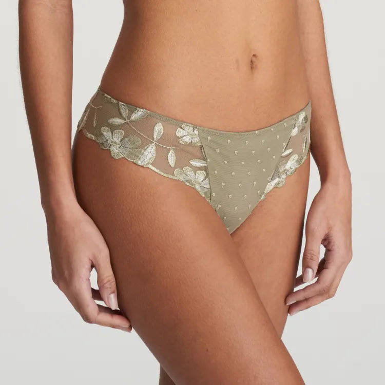 Agnes Thong In Golden Olive - Marie Jo