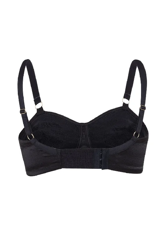 Bettie Page Black Spiral Stitch Bullet Bra