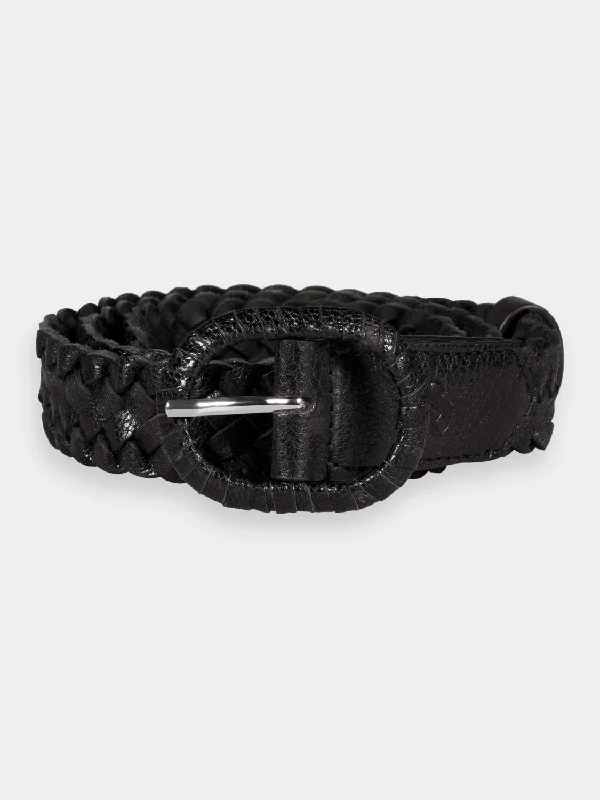 Braided leather belt