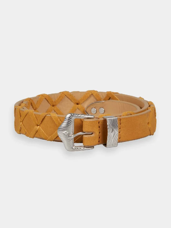 Braided leather belt