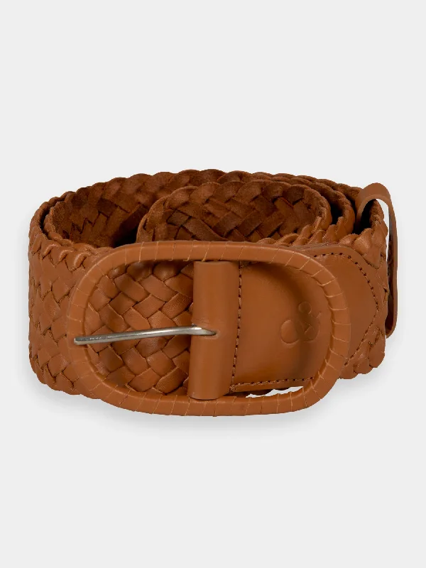 Braided leather belt