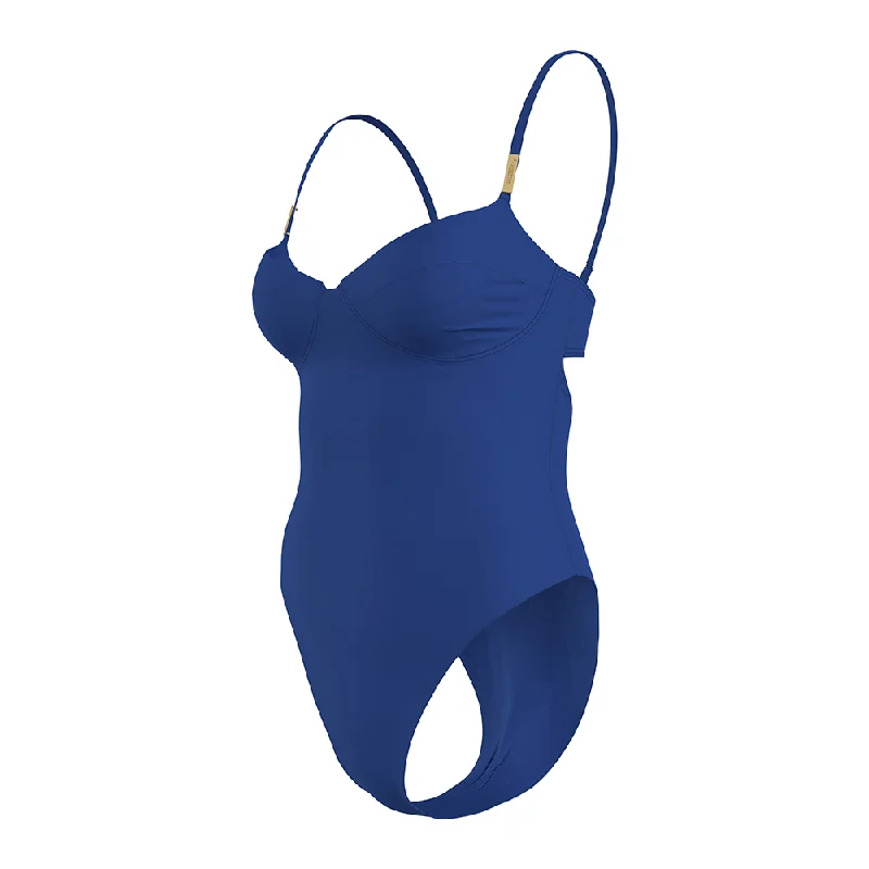 Calvin Klein Adjustable Blue Shoulder Straps Balconette Women's One-Piece Swimsuit