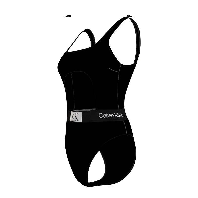 Calvin Klein Women's One-Piece Quick-Drying Fabric Swimsuit Color black slightly reinforced cup