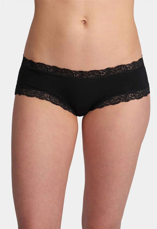 Iconic Cotton Boyshort In Black - Fleurt