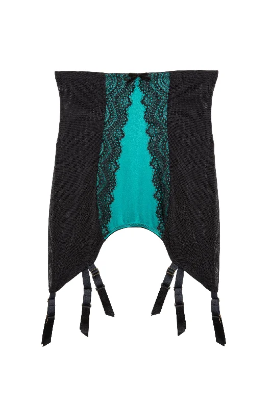 Melda Teal Satin And Lace Girdle