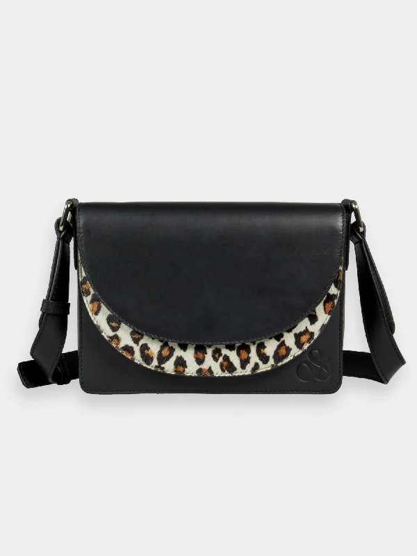 Midi double flap crossbody bag