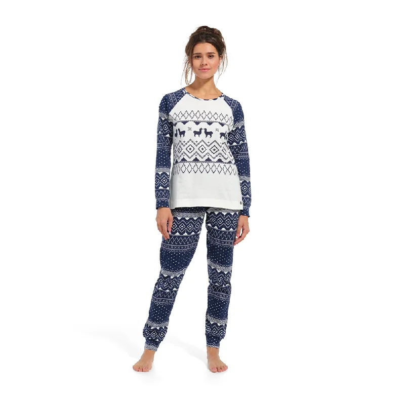 Rebelle Woman Pyjama Set Round Neck Darl Blue