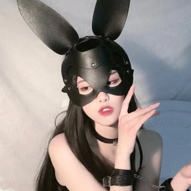 Sexy Leather Bunny's Ear Mask