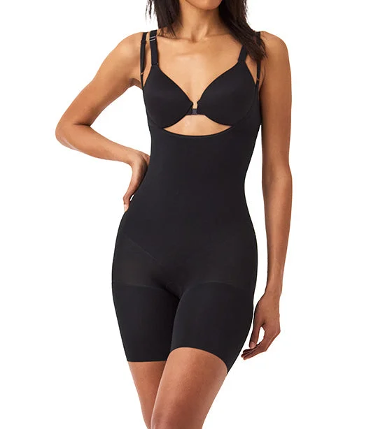 Everyday Shaping Open-Bust Mid-Thigh Bodysuit Very Black