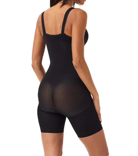 Everyday Shaping Open-Bust Mid-Thigh Bodysuit Very Black