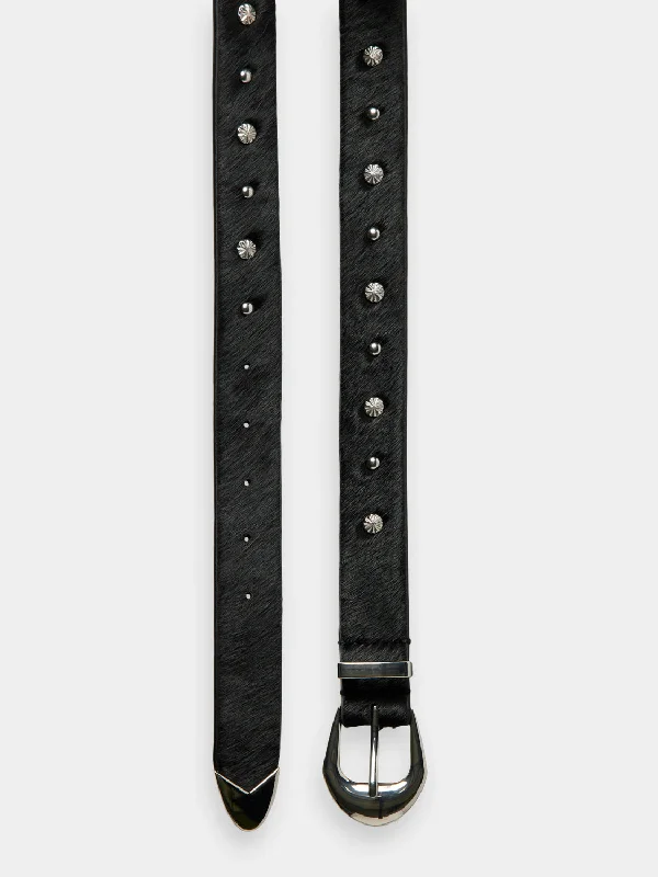 Studded leather belt