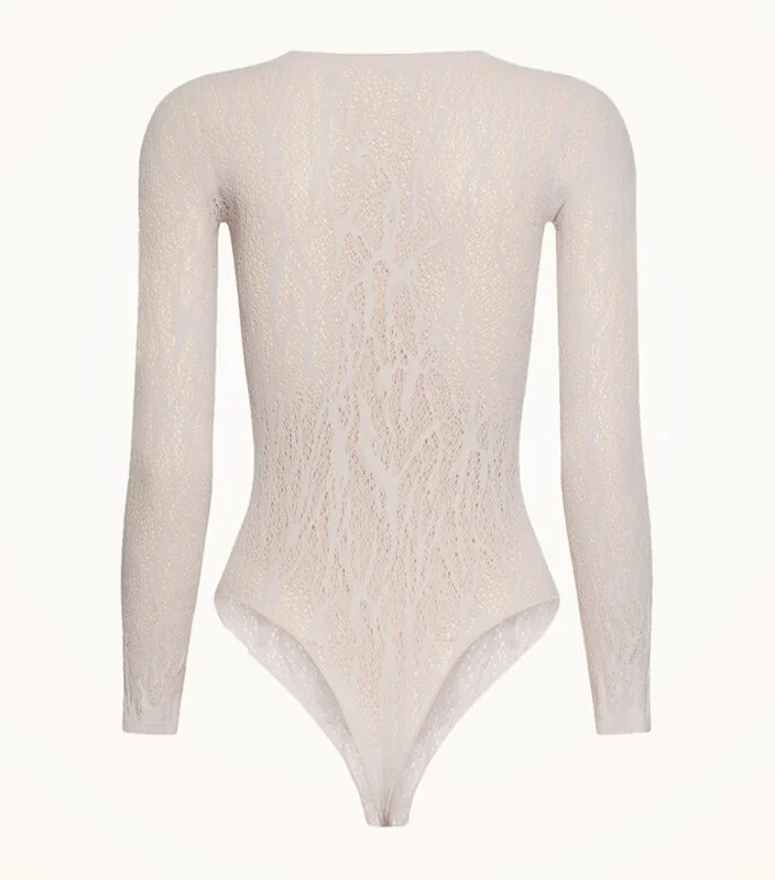 Snake Lace String Bodysuit Platinum