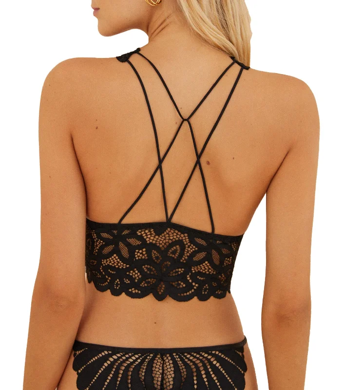 Black Lace Halterneck Bralette