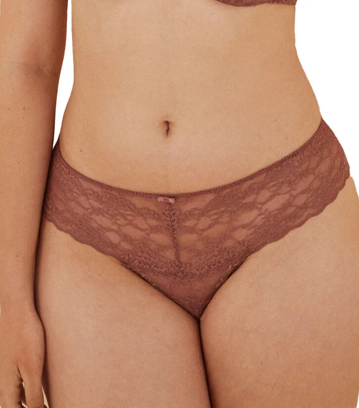 Brown Brazilian Wide-Side Lace Panty