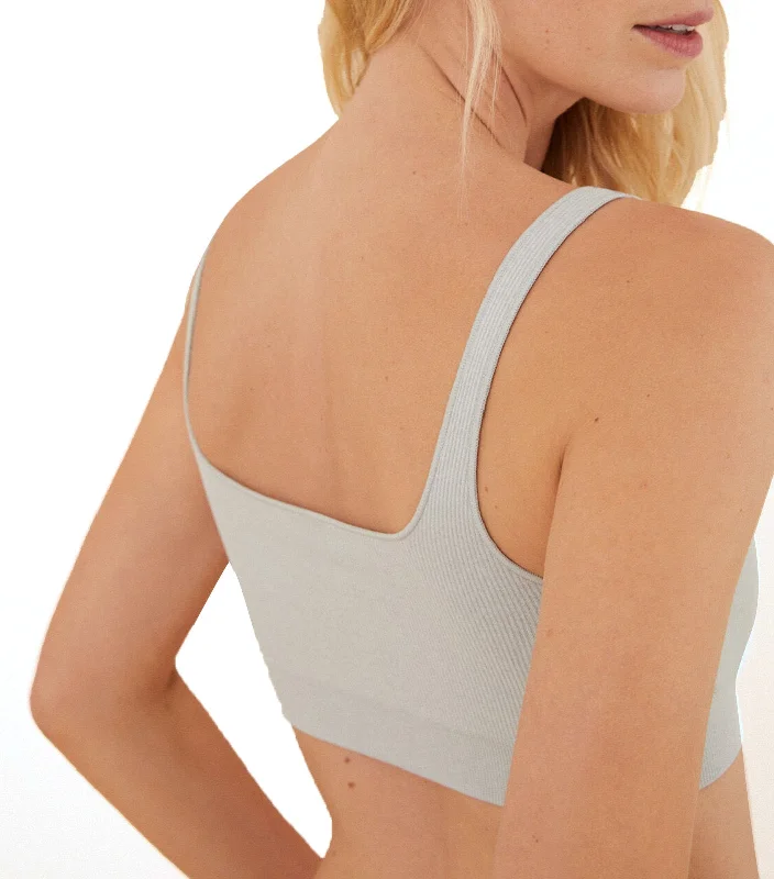 Gray Seamless Multi-Position Top