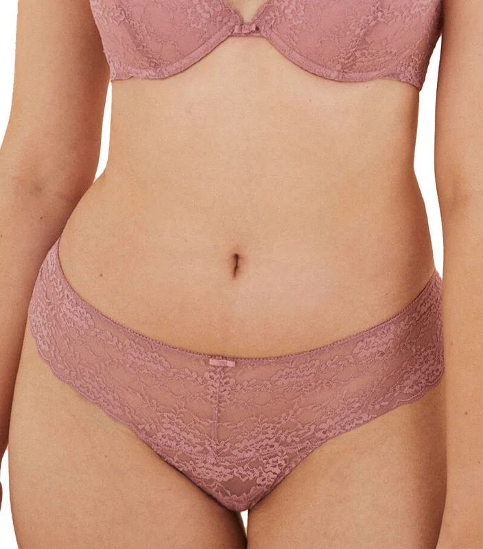 Pink Lace Wide-Side Brazilian Panty