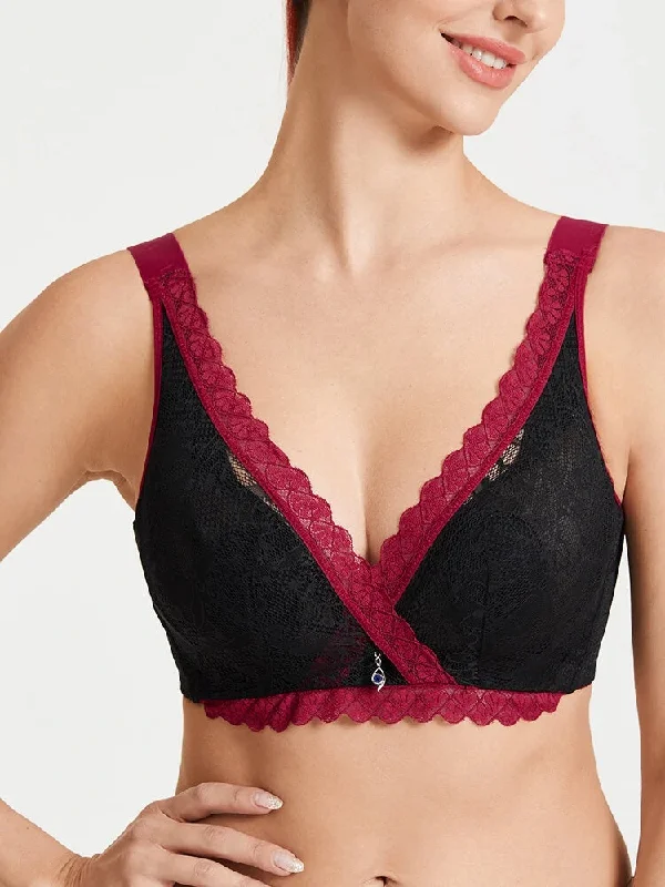 Breathable Sexy V-neck Lace Wireless Bra