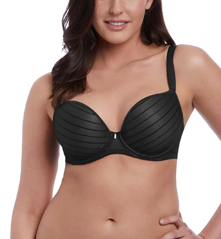 Freya Cameo Deco Plunge Moulded Underwire Bra (3160) - Black