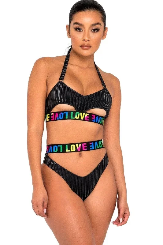 Pride High- Cut Briefs with Cutout Panel & LOVE Elastic