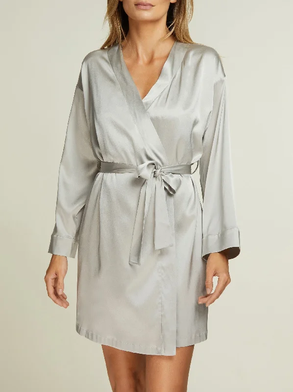 Anastasia Robe in Silver Lightning