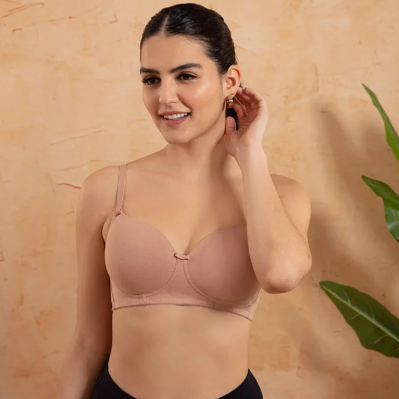 Breathe Cotton Padded wireless T-shirt bra 3/4th coverage - Roebuck NYB198