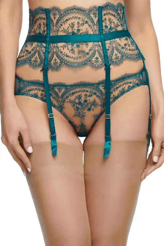 Severine High Waisted Suspender Belt Shady Spruce