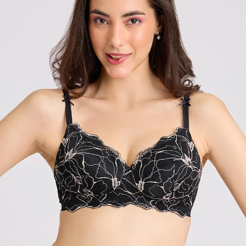 Lola & Mae  The Parisian Cut T-shirt Bra  - Black LMB1023