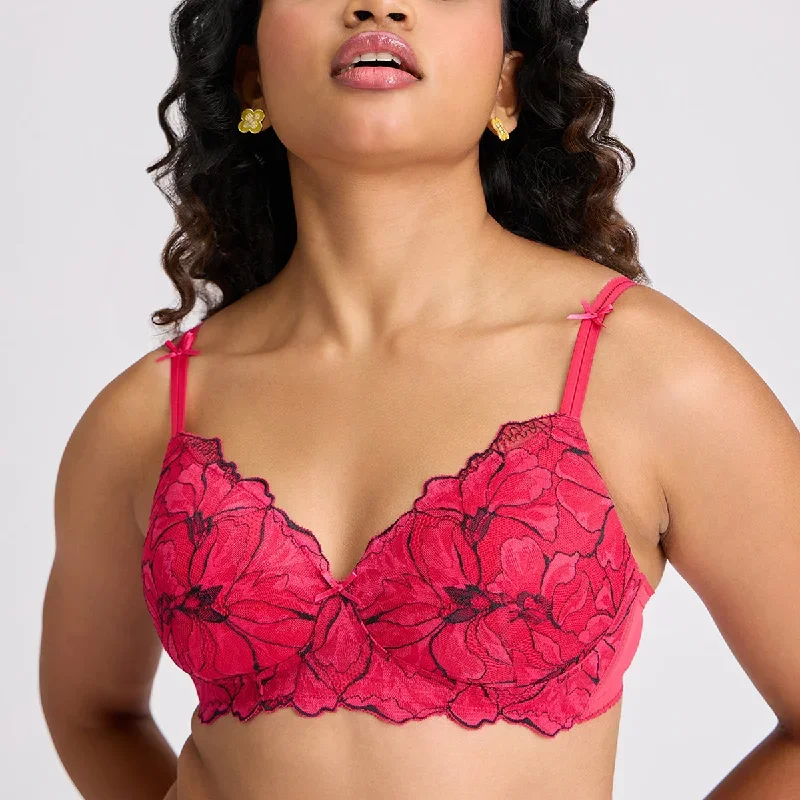 Lola & Mae  The Parisian Cut T-shirt Bra  - Red LMB1023