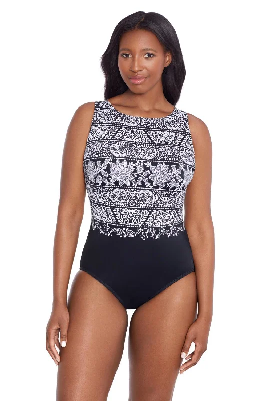 Longitude Night Seas Scoopback Highneck Swimsuit L241840