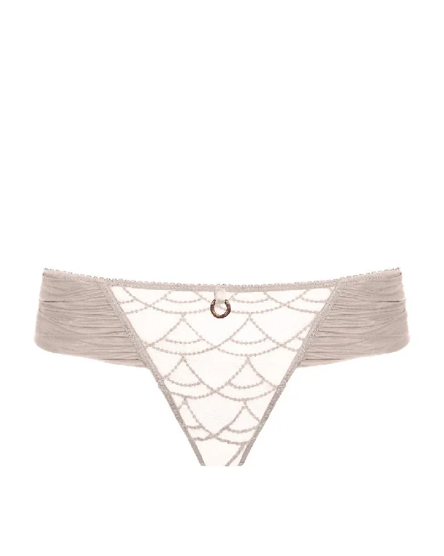 Diane Embroidered Tulle Thong