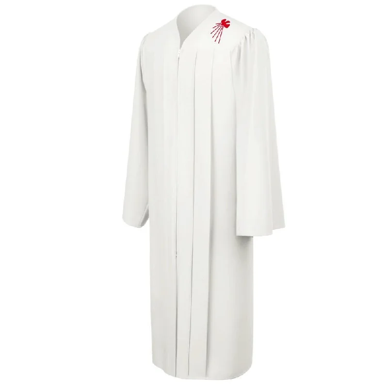 White Confirmation Robe With Dove