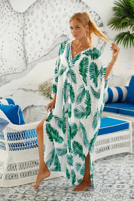 women-various-styles-loose-robe-swimsuit-outer-wear-one-piece-cover-up-dress-with-waist-drawstring