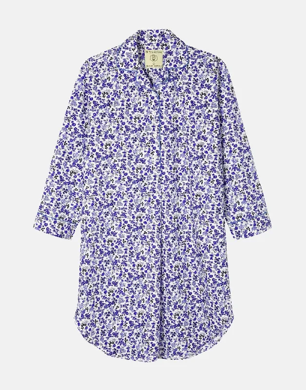 womens-blue-rosy-posy-long-sleeve-nightshirt