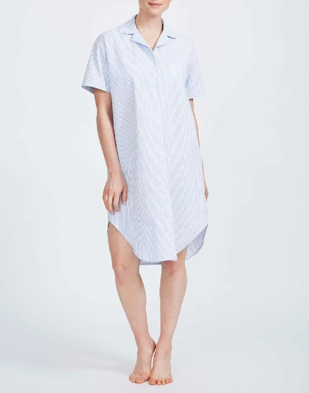 Women's Seersucker Cotton Nightshirt – Porthtowan